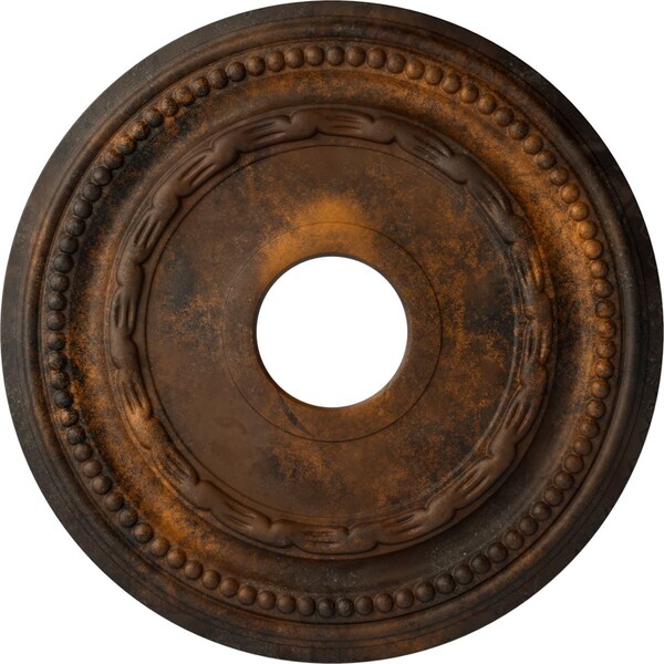 Ekena Millwork Federal Ceiling Medallion (Fits Canopies up to 8 1/2"), Hnd-Painted Rust, 15 3/8"OD x 3 5/8"ID x 1"P CM15FERUS - main